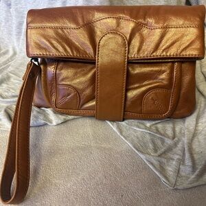 Latico Brown Leather Clutch